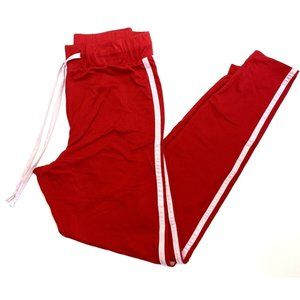 Women's Leggings Red  Striped Small